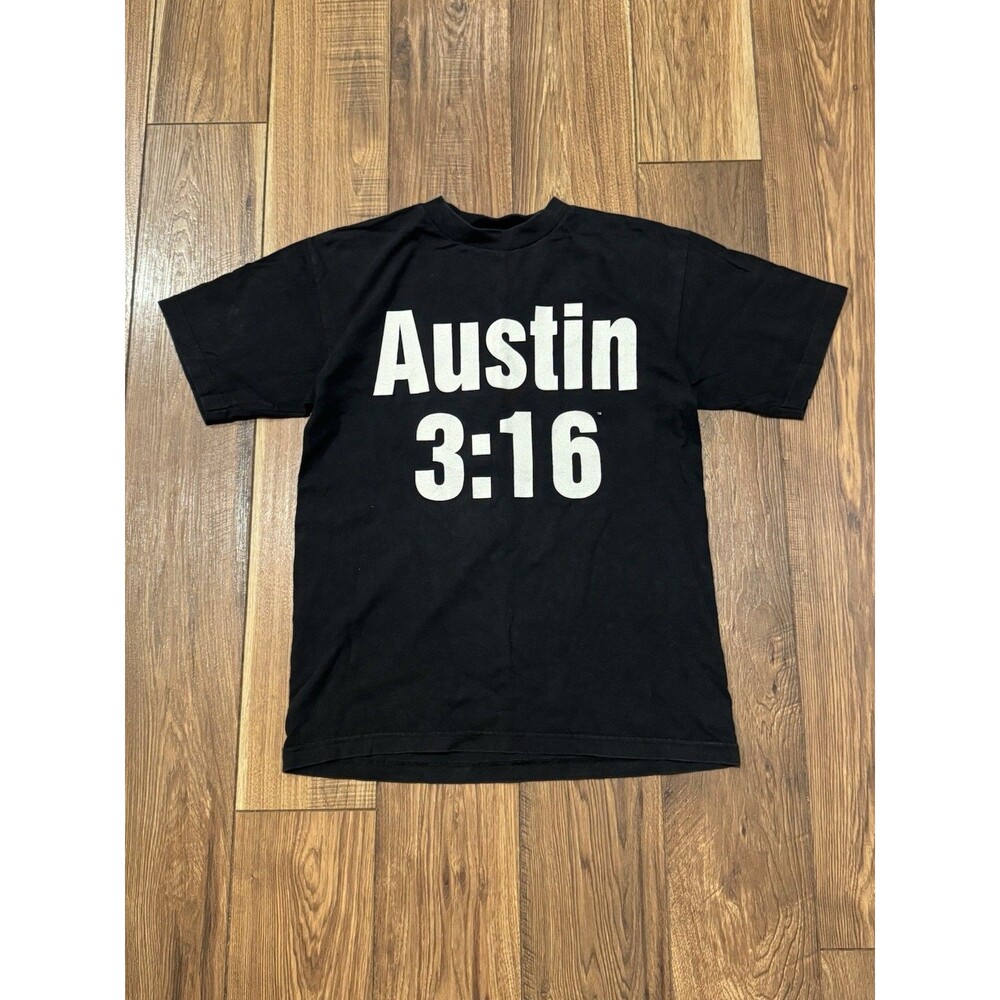 Vintage 1998 WWF Austin 3:16 T Shirt Mens Medium Black Smoking Skull